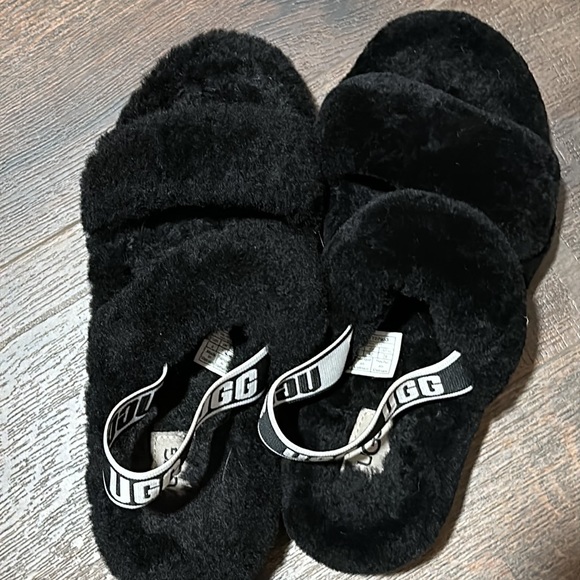 UGG Oh Yeah Black Sheepskin Shearling Platforms - Picture 5 of 6